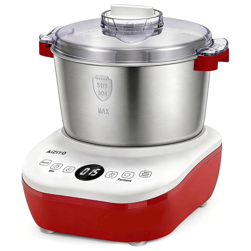 AIZIYO Doughchief 5.2 QT Dough Mixer W/Ferment Function Touch Panel Control Red.